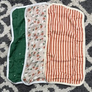 Bamboo Muslin Starry, Floral and Striped Burp Cloth Set